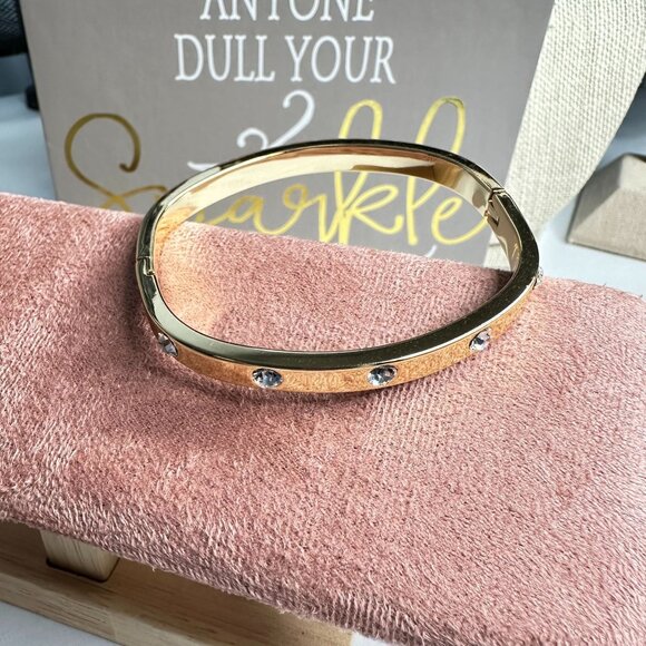 Park Lane Jewelry - Park Lane "Jewel" Bangle Bracelet W Crystal Accents Gold-Tone Hinged